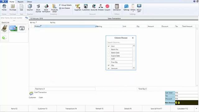 User Preference : Sales List adding new column and delete existing column