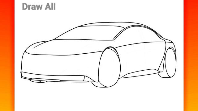How to draw a Mercedes-Benz Vision EQS Concept Car step by step
