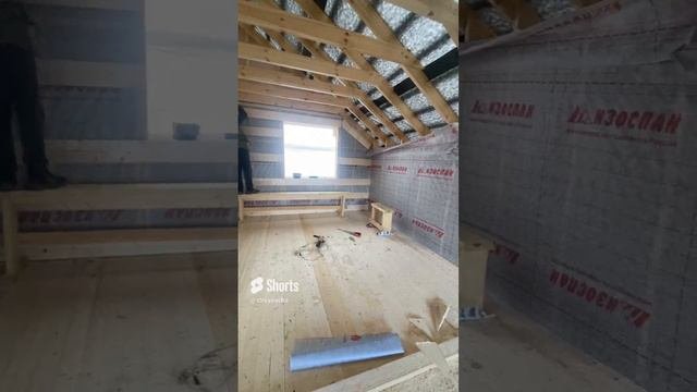 Подготовка стен к отделке вагонкой вертикально #каркасныйдом #строительство #стройка