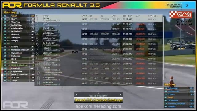 Commentating: AOR Formula Renault 3.5L League from Barcelona