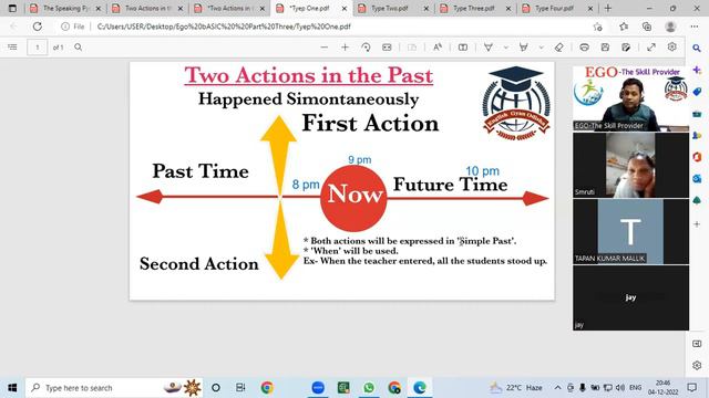 How to Express Two  Related Actions in the Past @ego-theskillprovider