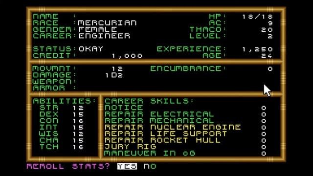 Playthrough Of Buck Rogers Countdown To Doomsday - Part 1 - Making Characters