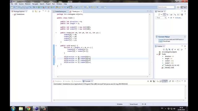 Пишем змейку на Java - Часть 2 (Змейка)