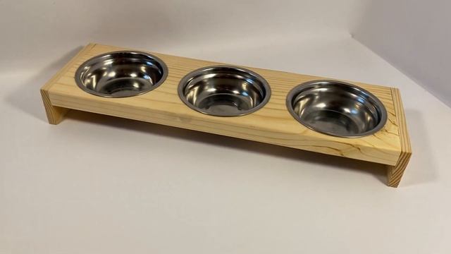 Миска для собак и кошек на подставке Stella 5 Wood 55х15х7 см