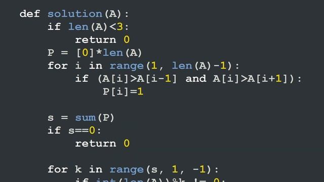 Peaks in Python and C Codility Solutions Lesson 10