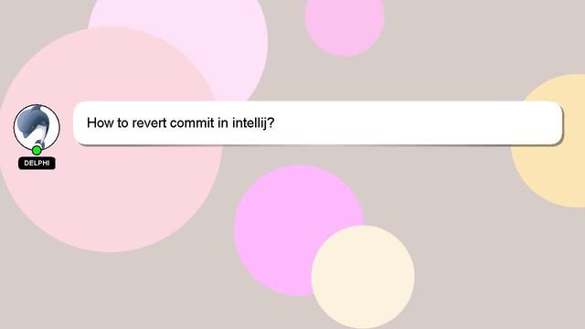 How to revert commit in intellij?