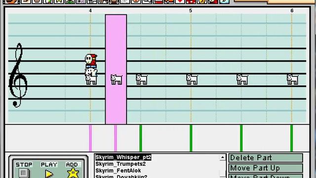 Skyrim Main Theme on Mario Paint Composer