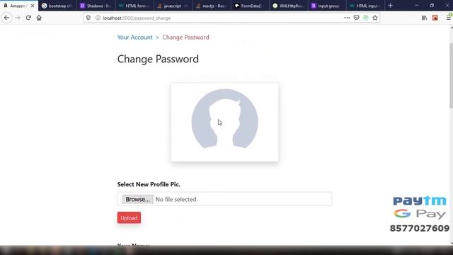 #35 Profile Pic Upload Form - Front End - Amazon Clone MERN Stack - Hindi
