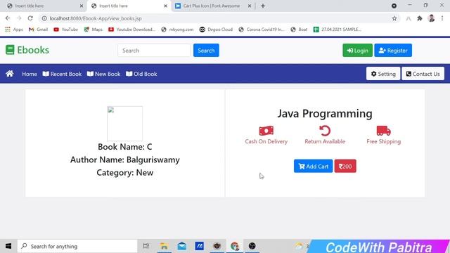 #12 Display Book Details | Ebook Java Project  | Advance Java Web Project
