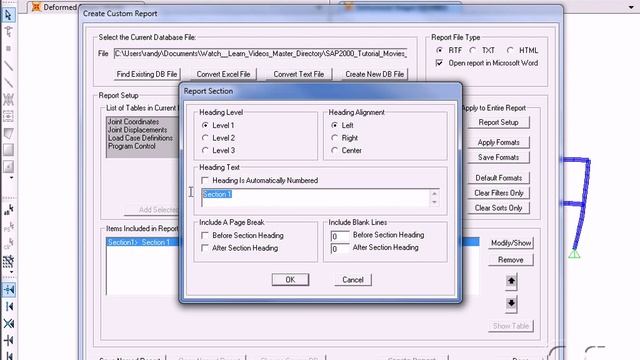 SAP2000 - 15 Creating Reports: Watch & Learn