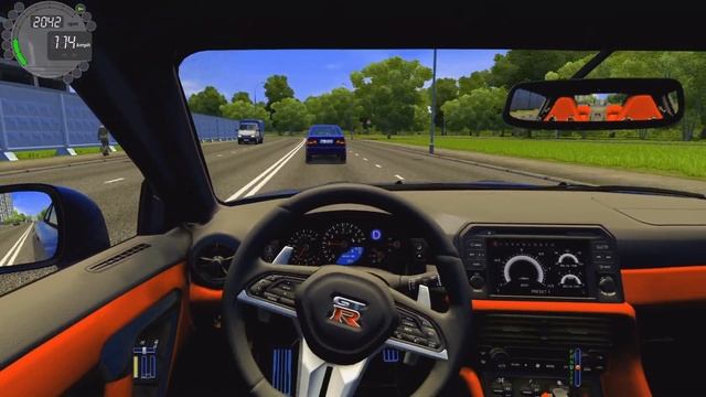 Nissan GTR 3.8 | City Car Driving | Fast Drive | (Steering Wheel Gameplay) 2K