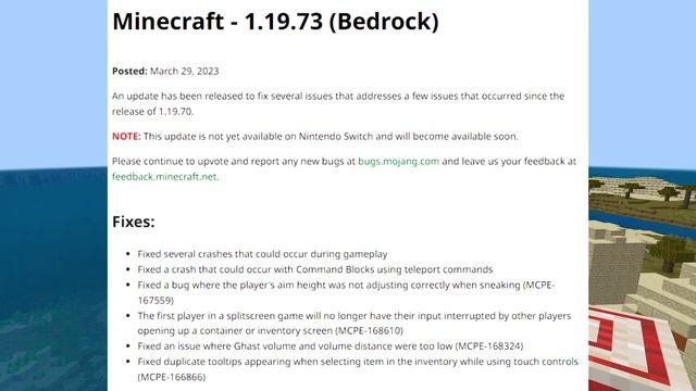 1.19.73 Update OUT NOW✅ Aim & Command Fixes ✅  Minecraft Bedrock ✅Changelog