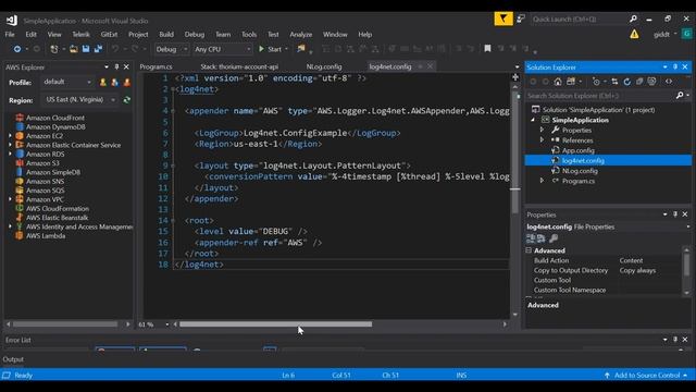 Using CloudWatch with .NET Log4Net & NLog configuration