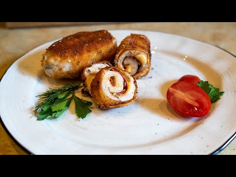 Куриные рулетики с ветчиной и сыром. Оригинальное блюдо с незабываемым вкусом!