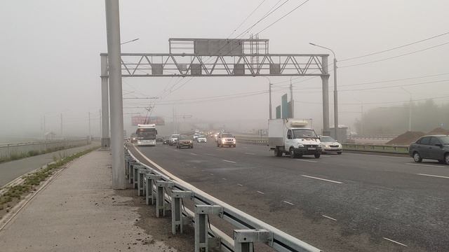 транспорт  6 утра .уфа 19 июля 2024 густой туман накрыл .уфимский сайлент хилл