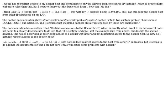 DevOps & SysAdmins: Restrict access to Docker host with iptables?