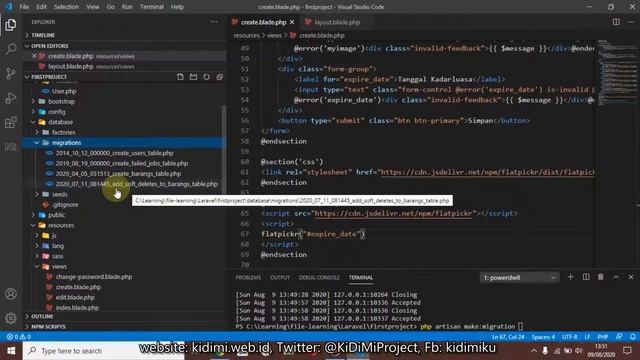 Insert Plugin Flatpickr pada Laravel