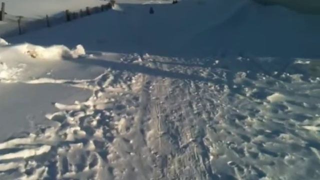 испытываем санки ,спуск с горки,часть 7