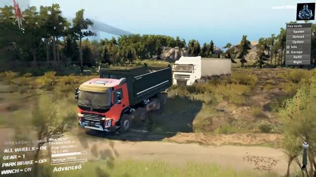 SpinTires DAF XF 105 Truck Stuck in Mud