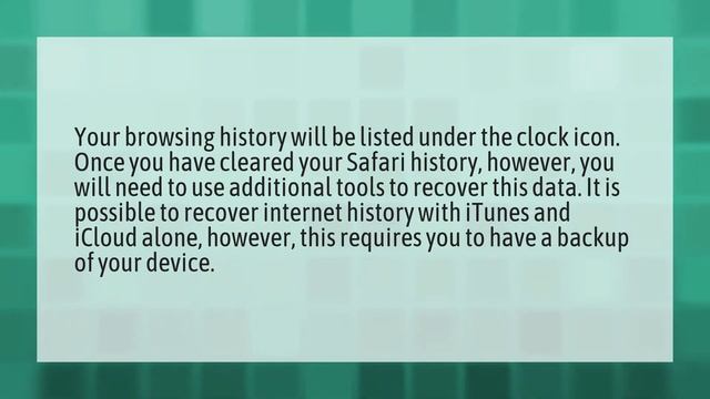 Can I recover deleted safari history?