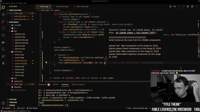ProgStream: #30 Programujeme Piškvorky V. (C++, SFML) [CZ/SK]