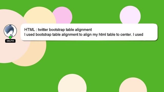 HTML : twitter bootstrap table alignment