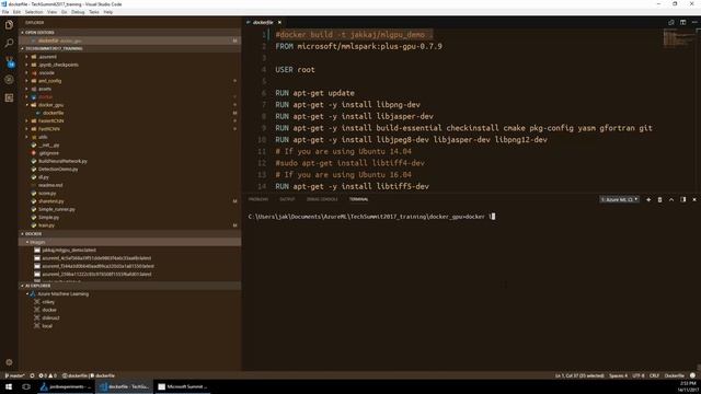 Remote Compute with AML Workbench Part B - Create a Custom Docker Base Image