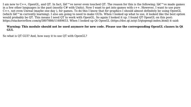 Don't use QT OpenGL anymore? (2 Solutions!!)