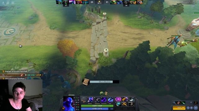 Dota 2 игрок уровня the internationl 2018 (задержка 30 сек)