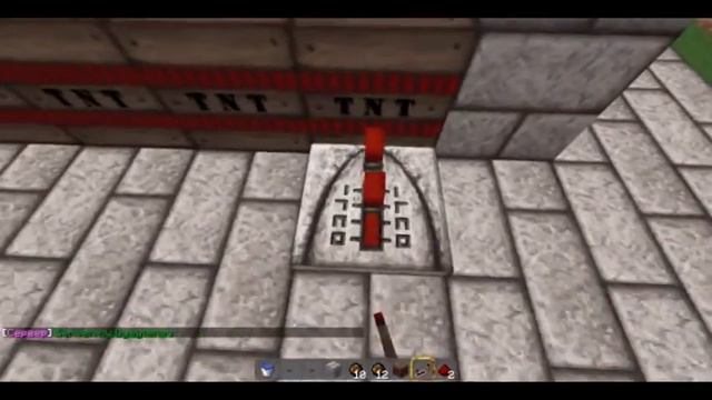 Гианская, мощная 4 ствольная пушка в minecraft