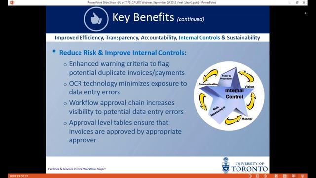 Webinar: Facilities & Services Invoice Workflow Project, University of Toronto