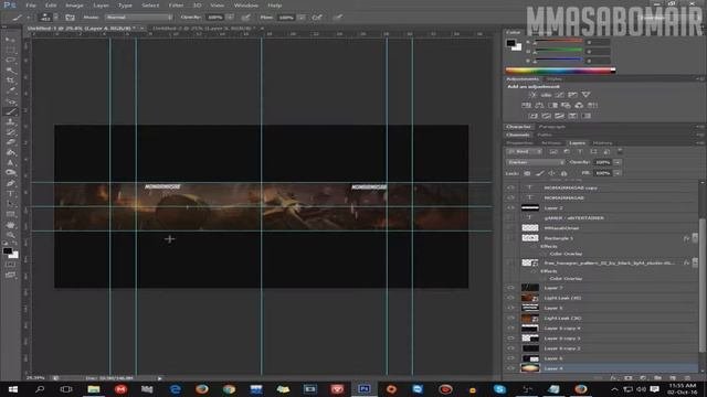 Tutorial: How To Make A YouTube Banner In Photoshop (2016/HD)  | MMasabOmair