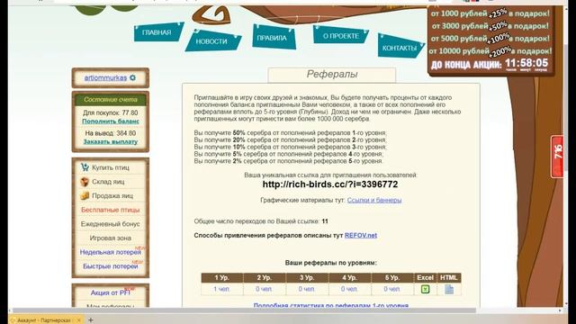 Рич Бёрдс , заработок в интернете. ЧЕК ОПИСАНИЕ
