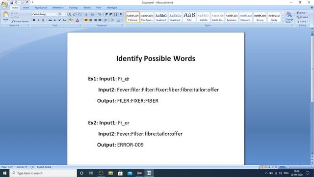 Identify Possible Words | Logic Building Problems | Placement Questions | Java Code