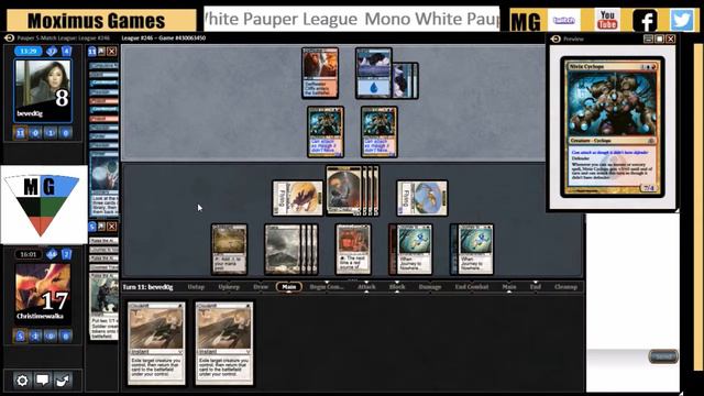 Pauper MtG Mono W Tokens vs UR Nivix Kiln Fiend, Game 2