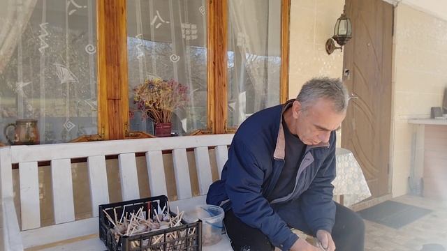 Чеснок посадил а на улице20.
