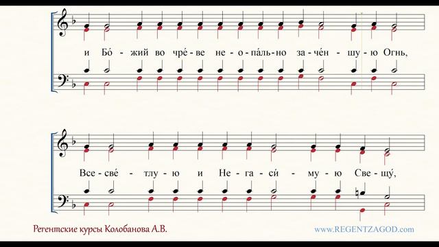 Глас 3, песнь 9, ирмос: "Купиною и огнем"