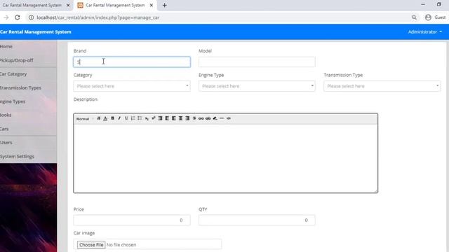Car Rental Management System Demo