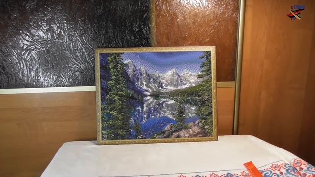 Алмазная мозаика «Озеро в горах» часть 2. Готовая картина #101