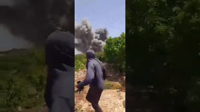 Атака "Хезболлы" тяжёлыми ракетами "Буркан" по окрестностям одной из военных баз Израиля