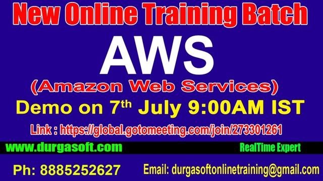 AWS Online Training on 7th July @ 9:00 AM IST by RealTime Expert