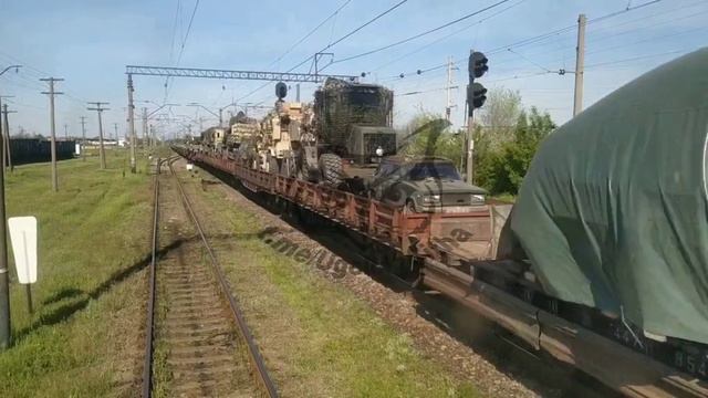 Засветился украинский военный эшелон, перевозящий словенские танки M-55S.