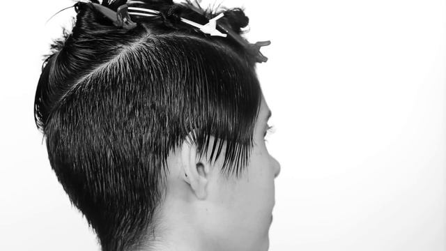Short haircut for women, accent in a fringe