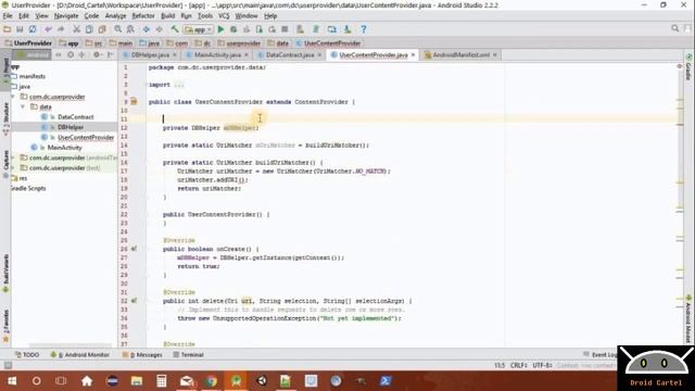 Creating Content Provider Class - Mastering Content Provider