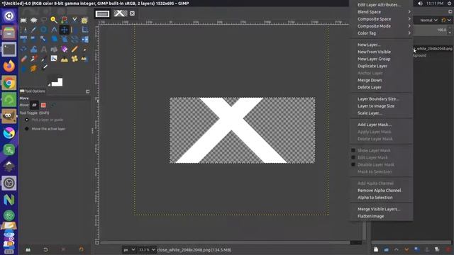 Scale image without clipping it in Gimp