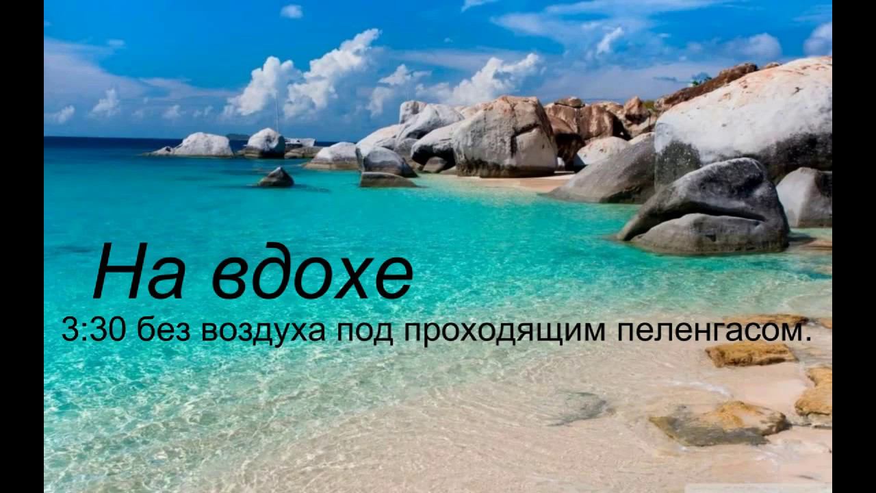 На вдохе. 3:30 без воздуха под проходящим пиленгасом.