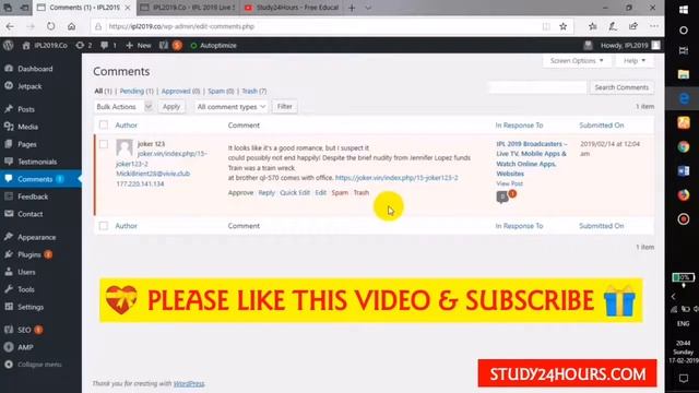 How To Deal With Spam Comments On Wordpress Blogs / Websites (Hindi) | Wordpress Tutorials