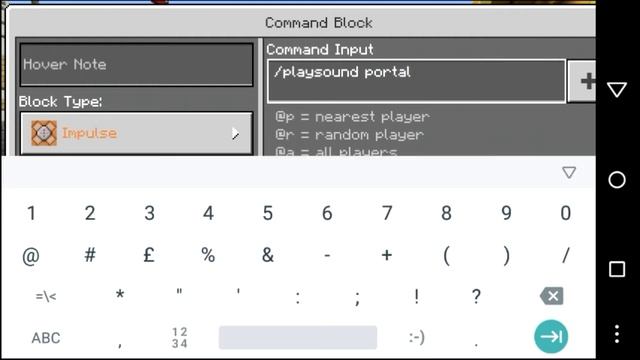 HOW TO MAKE PLAYSOUND COMMAND USE COMMAND BLOCK IN MINECRAFT PE.(ENGLISH VERSION)