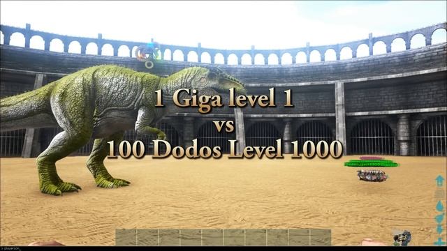 Giga (lvl 1) vs Dodo (lvl 1.000.000) || ARK: Survival Evolved || Cantex