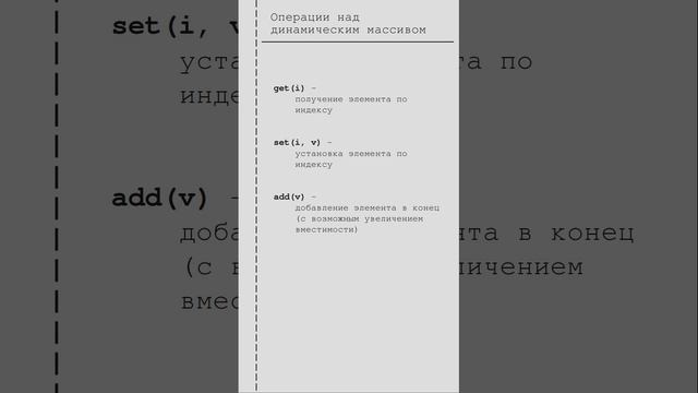 Операции над динамическим массивом